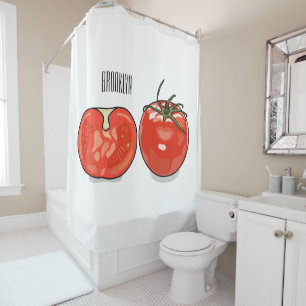Cortina De Ducha Ilustracion personalizado de tomate