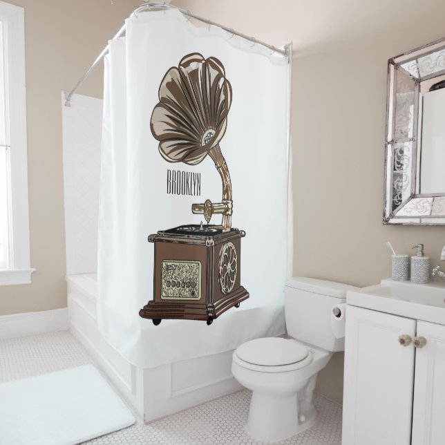 Cortina De Ducha Ilustracion personalizado girable (In situ)