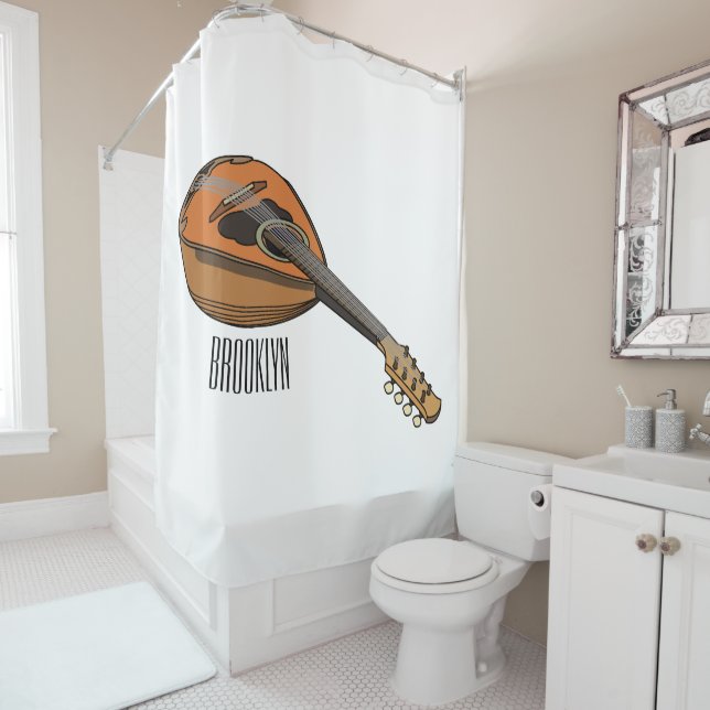 Cortina De Ducha Ilustracion personalizado Mandolin (In situ)