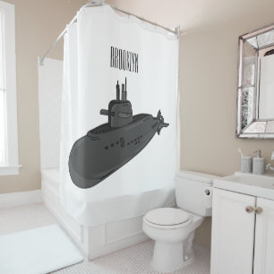 Cortina De Ducha Ilustracion personalizado submarino