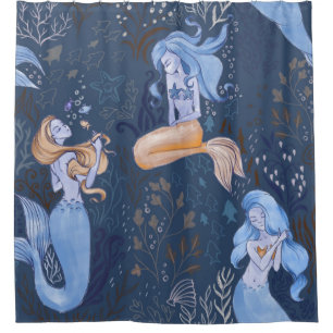 Cortina De Ducha Ilustracion submarino marino marino sin soldadura 