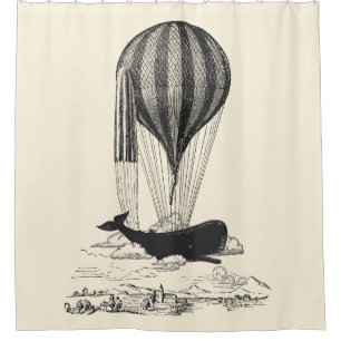 Cortina De Ducha Ilustracion Vintage Whale Lover
