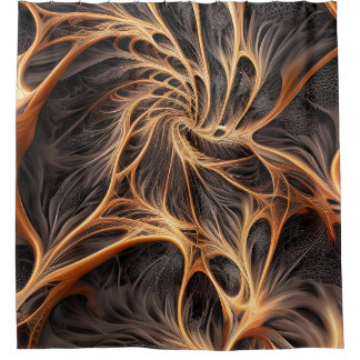 Cortina De Ducha Imagen abstracta - Fractal 3D, arte digital, braun