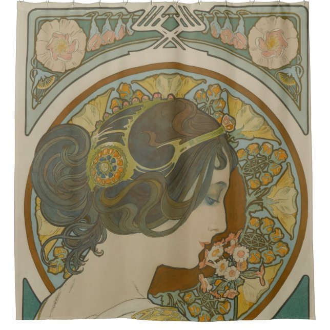 Cortina De Ducha Imagen de Alphonse Mucha (1899) (Anverso)