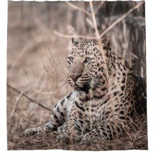 Cortina De Ducha Imagen de arte fino del gran leopardo salvaje o pa