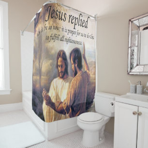 Cortina De Ducha Imagen una del bautismo del Jesucristo