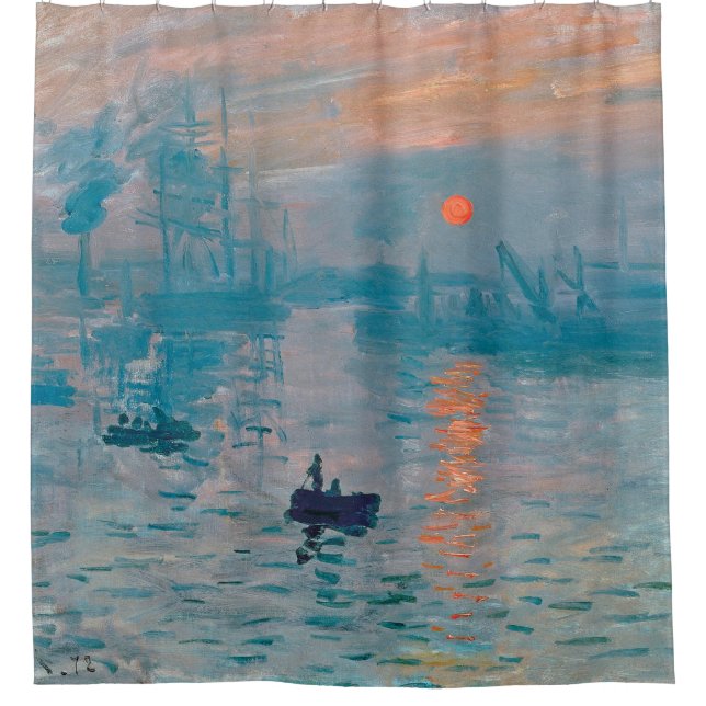 Cortina De Ducha Impresión Amanecer Claude Monet  (Anverso)