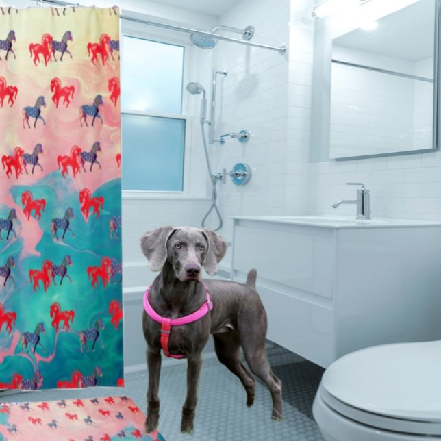 Cortina De Ducha Impresión de animales de caballos salvajes (Matching bathmat is available in store.)