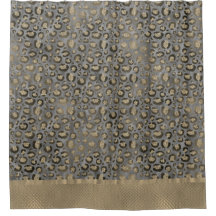 Impresión de leopardo Purpurinoso sobre gris brill