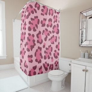 Cortina De Ducha Impresión de leopardo rosa