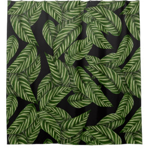 Cortina De Ducha Impresión de planta de hojas tropicales modernas