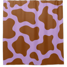 Cortina De Ducha impresión de vaca marrón pastel