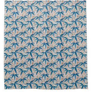Cortina De Ducha Impresión de William Morris, azul del dril de
