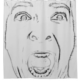 Cortina De Ducha Impresión divertida de la cara de gritos