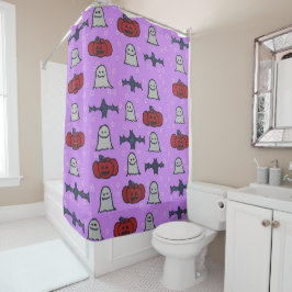 Cortina De Ducha Impresión divertida Purple Halloween