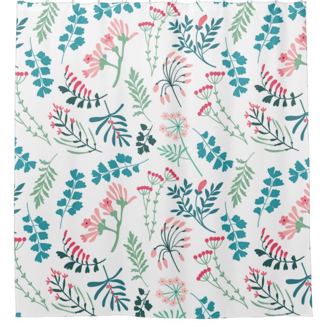 Cortina De Ducha Impresión floral moderna (Anverso)
