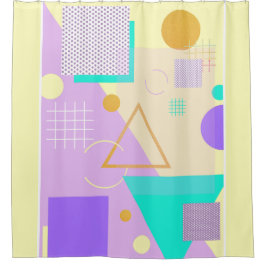 Cortina De Ducha Impresión geométrica amarilla