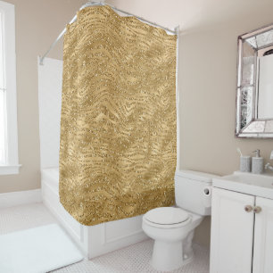 Cortina De Ducha Impresión Gold Zebra Glitzy