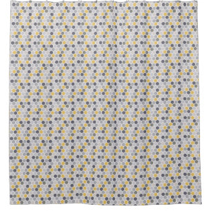 Cortina De Ducha Impresión moderna geométrica hexagonal amarilla gr