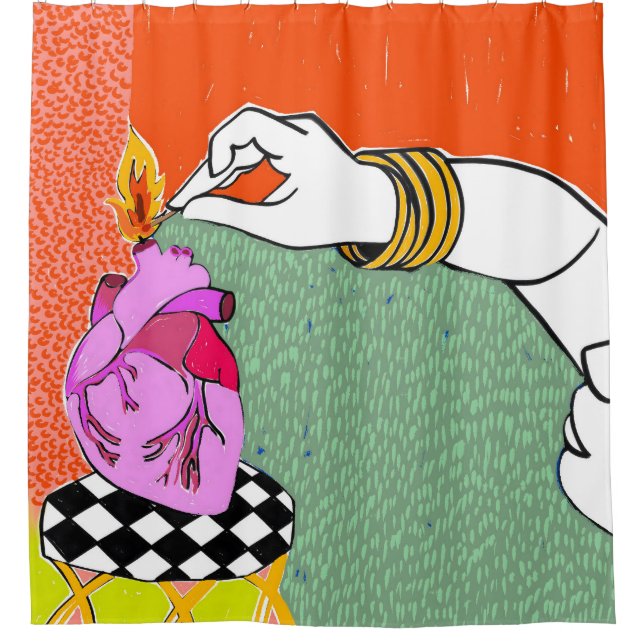 Cortina De Ducha Incendiar Mi Corazón (Anverso)