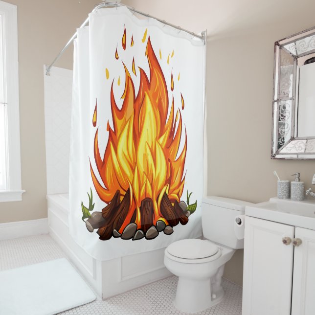 Cortina De Ducha Incendio en un campamento incendiario (In situ)