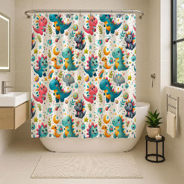 Cortina de Ducha Infantil de Dinosaurio Bebé Adora