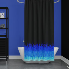 Cortina De Ducha Inflamaciones Blue Hot Rod