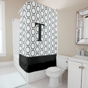 Cortina De Ducha Inicio del Hexagon Hexagon Blanco Moderno