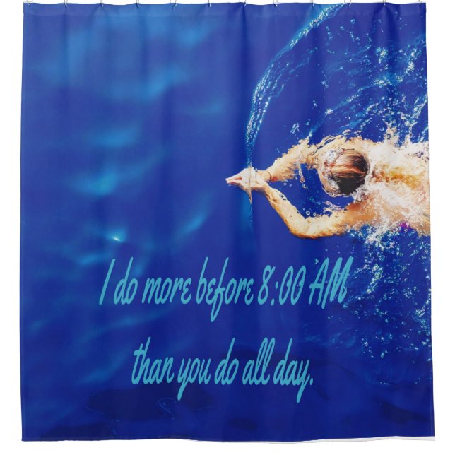 Cortina De Ducha Inspirador motivacional del equipo de natación de  (Anverso)