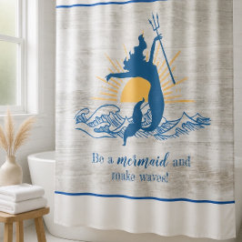 Cortina de ducha inspiradora de sirena alegre