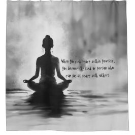 Cortina De Ducha Instructor de mediación de yoga pintura de tinta d