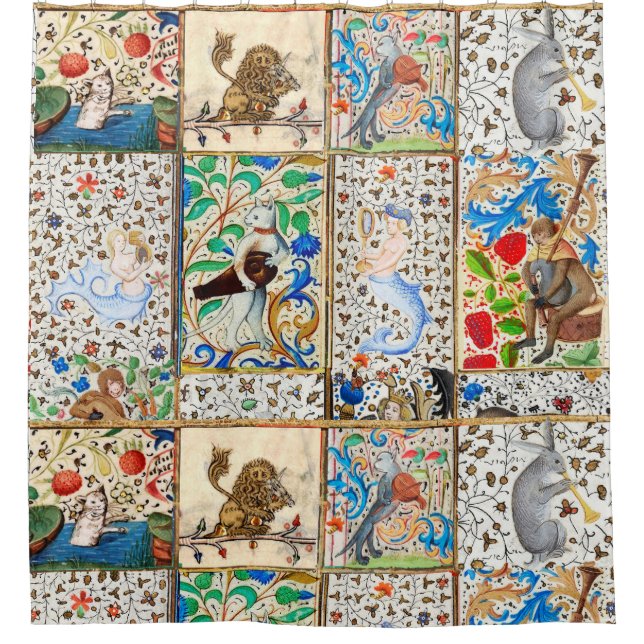 CORTINA DE DUCHA INSTRUMENTOS MUSICALES DE REPRODUCCIÓN MEDIEVAL BE (Anverso)