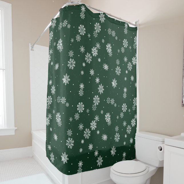 Cortina de Ducha Invierno Verde (Green Winter Shower Curtain
)