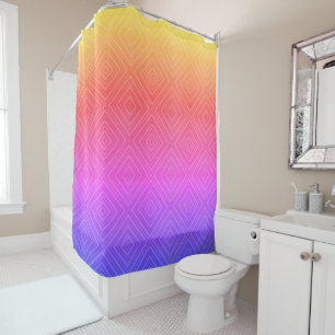 Cortina De Ducha Ipanema Arcoiris Hipnótico Diamante Arte Pop Moder