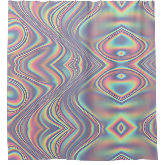 Cortina De Ducha Iridescent Holographic Swirl Texture (Anverso)