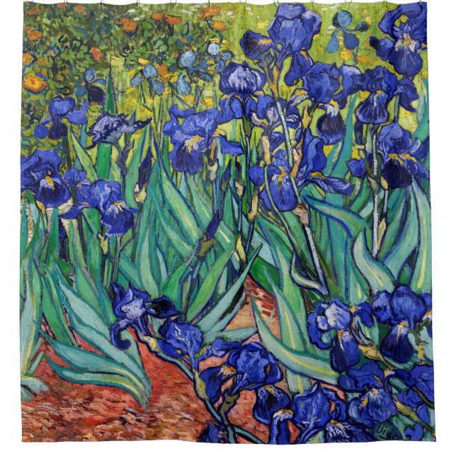 Cortina De Ducha Irises de Vincent van Gogh (Anverso)