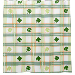 Cortina De Ducha Irlandés Plaid Shamrock