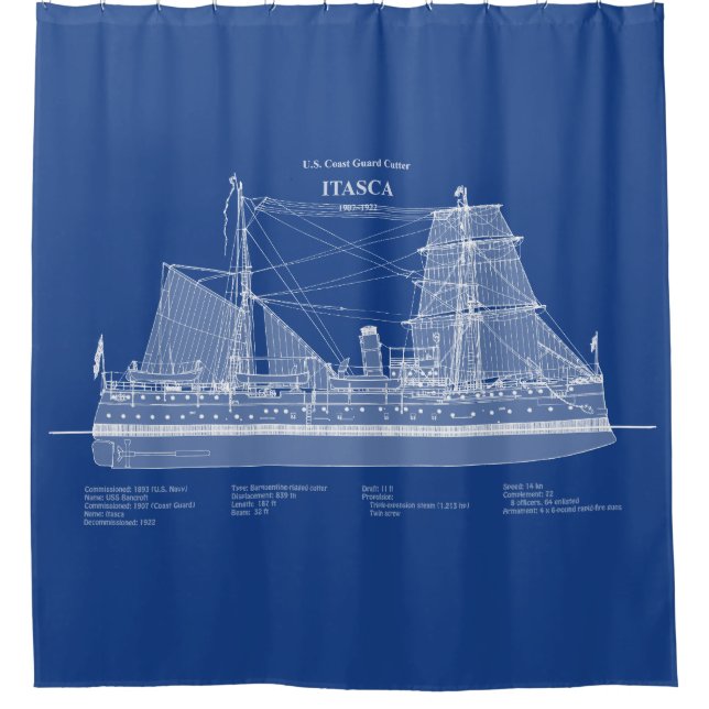 Cortina De Ducha Itasca de corte USCG - ABD (Anverso)
