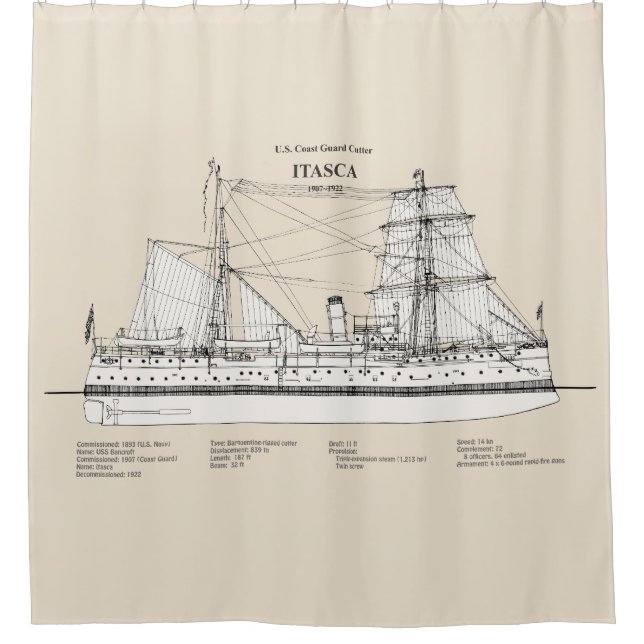 Cortina De Ducha Itasca de corte USCG - SBD (Anverso)