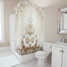 Cortina De Ducha Ivory Flowers Shower Curtain