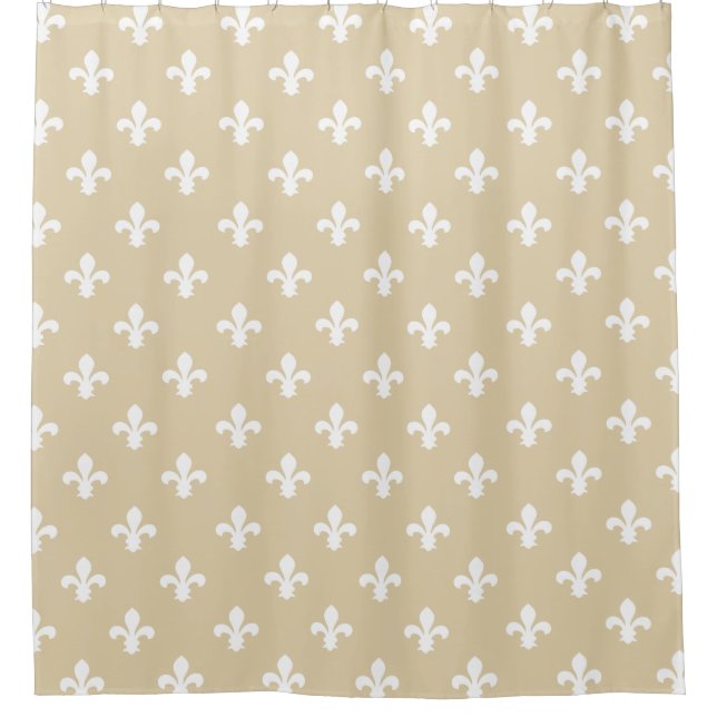 Cortina De Ducha Ivory Neutral Fleur de Lys (Anverso)