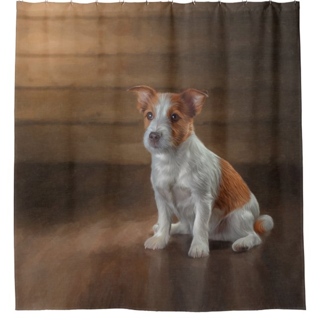 Cortina De Ducha Jack Russell Terrier. Dibujo (Anverso)