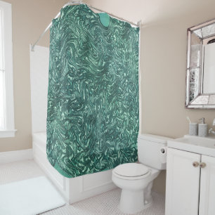 Cortina De Ducha Jade texturizado y tonos verde cianoso