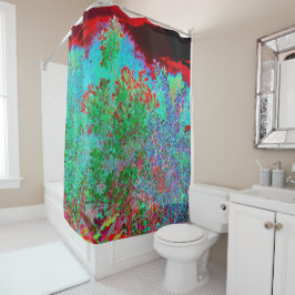 Cortina De Ducha Jardín abstracto colorido con puesta de sol de Cri