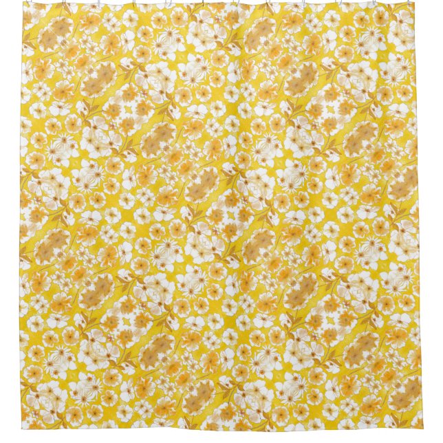 Cortina De Ducha Jardín Botánico Mazipoodles - Amarillo mariposo (Anverso)