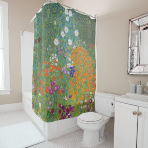 Cortina De Ducha Jardín de flores de Gustav Klimt