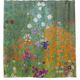 Cortina De Ducha Jardín de flores por Gustav Klimt