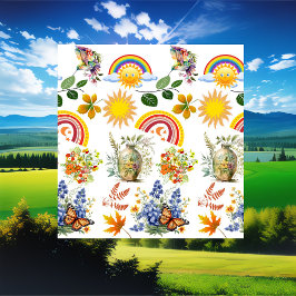 Cortina De Ducha Jardín de primavera mariposa Arcoiris Sunshine Gre