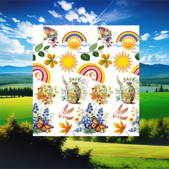 Cortina De Ducha Jardín de primavera mariposa Arcoiris Sunshine Gre (Spring Garden Butterfly Rainbow Sunshine Greenery Shower Curtain)