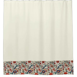 Cortina De Ducha Jardín floral en la frontera de los rojos con fond